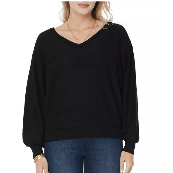 NWT NYDJ Black Dolman Sleeves V-Neck Sweater 4X - Picture 2 of 14